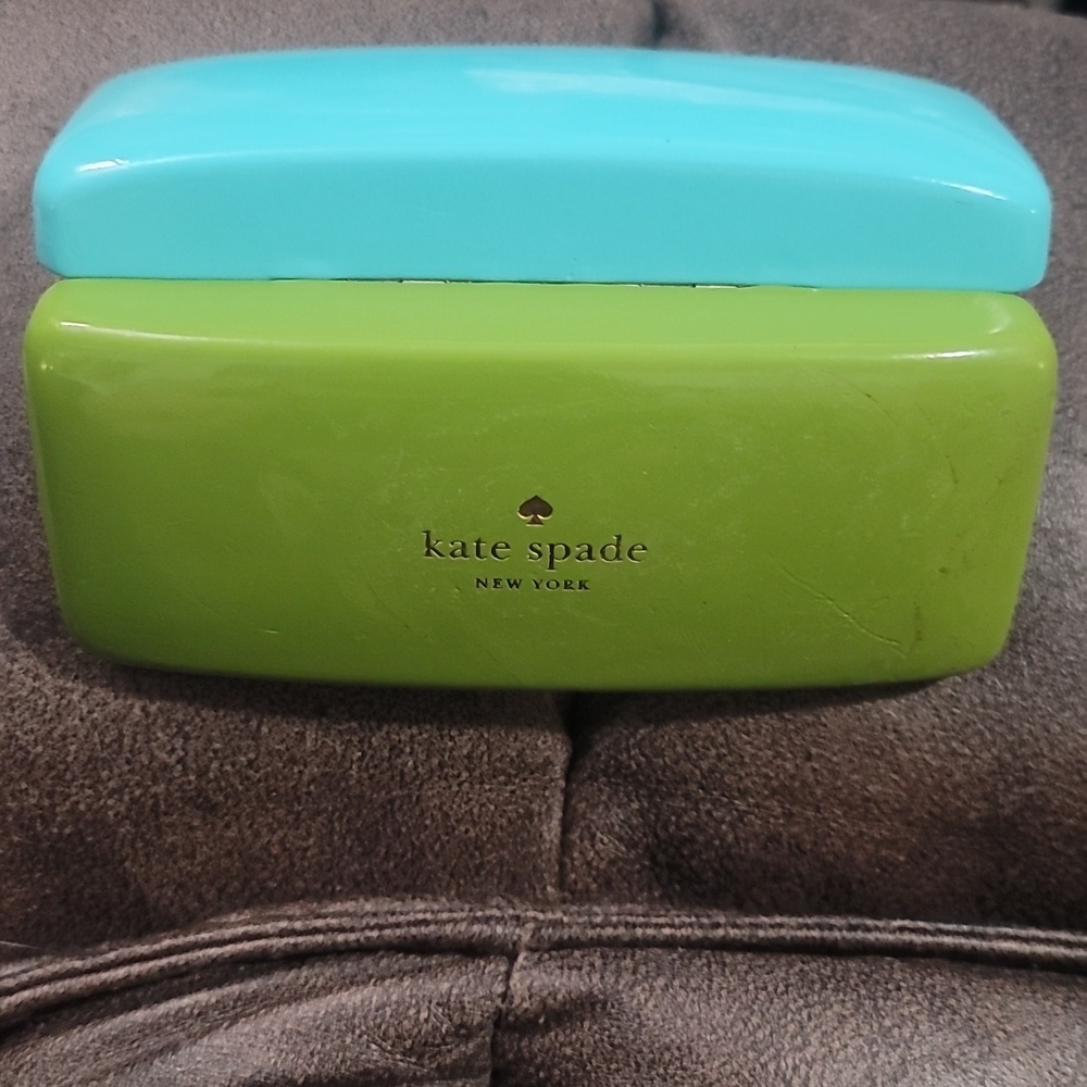 KATE SPADE two tone blue green hard sixe eyeglass sunglass case